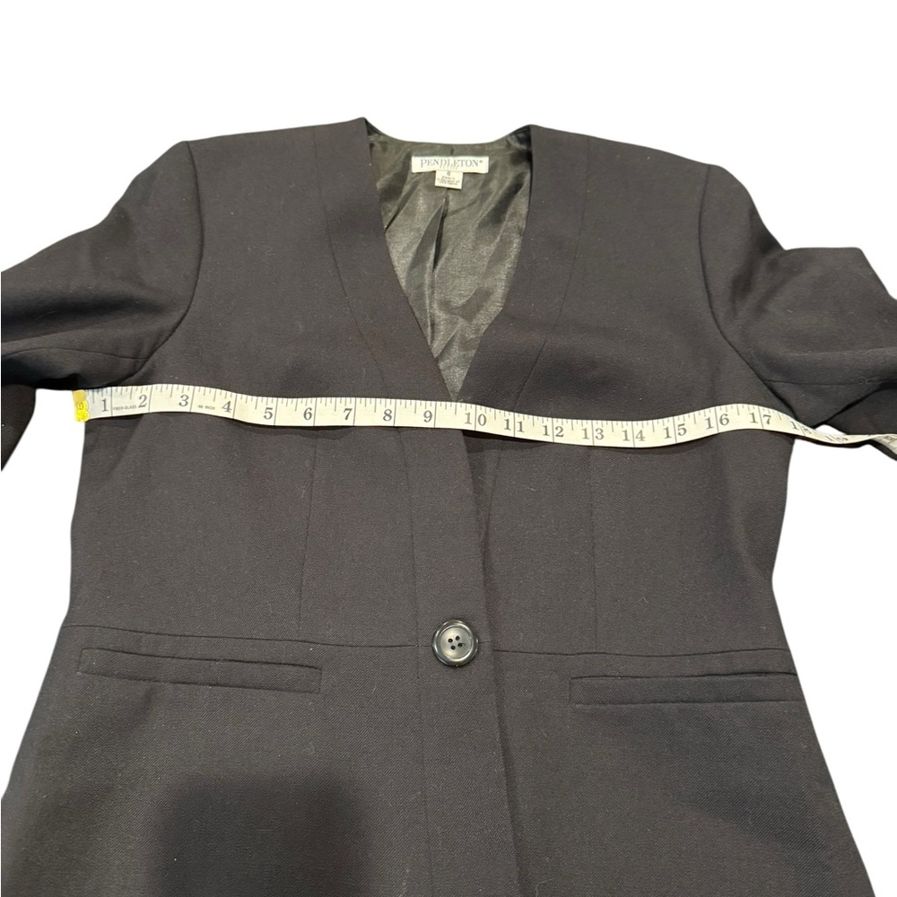 Pendleton Petite Virgin Wool Black Blazer Women’s Size 6 Classic Tailored Jacket - Picture 8 of 9